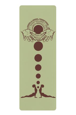 Chakra Alignment Hands Rubber Yoga Mat | Meditation Circle Design