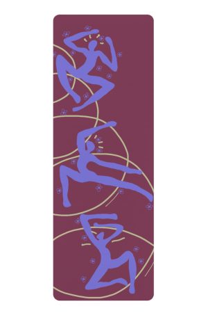 Abstract Yoga Poses Rubber Yoga Mat | Purple Figure Flow