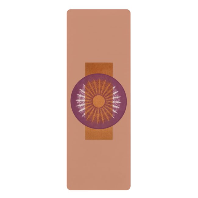Boho Sunburst Rubber Yoga Mat | Earth Tone Meditation Mat