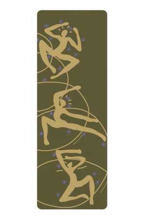 Artistic Yoga Mat Olive Green  Matisse Dancer Design Non-Slip Designer Yoga Mat for Pilates & Yoga