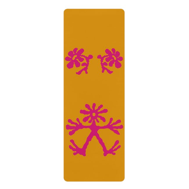 Pink Floral Frog Rubber Yoga Mat | Non-Slip Exercise Mat