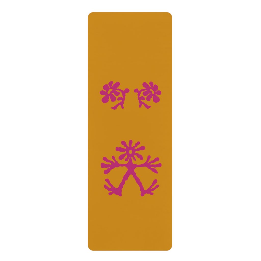 Pink Floral Frog Yoga Mat