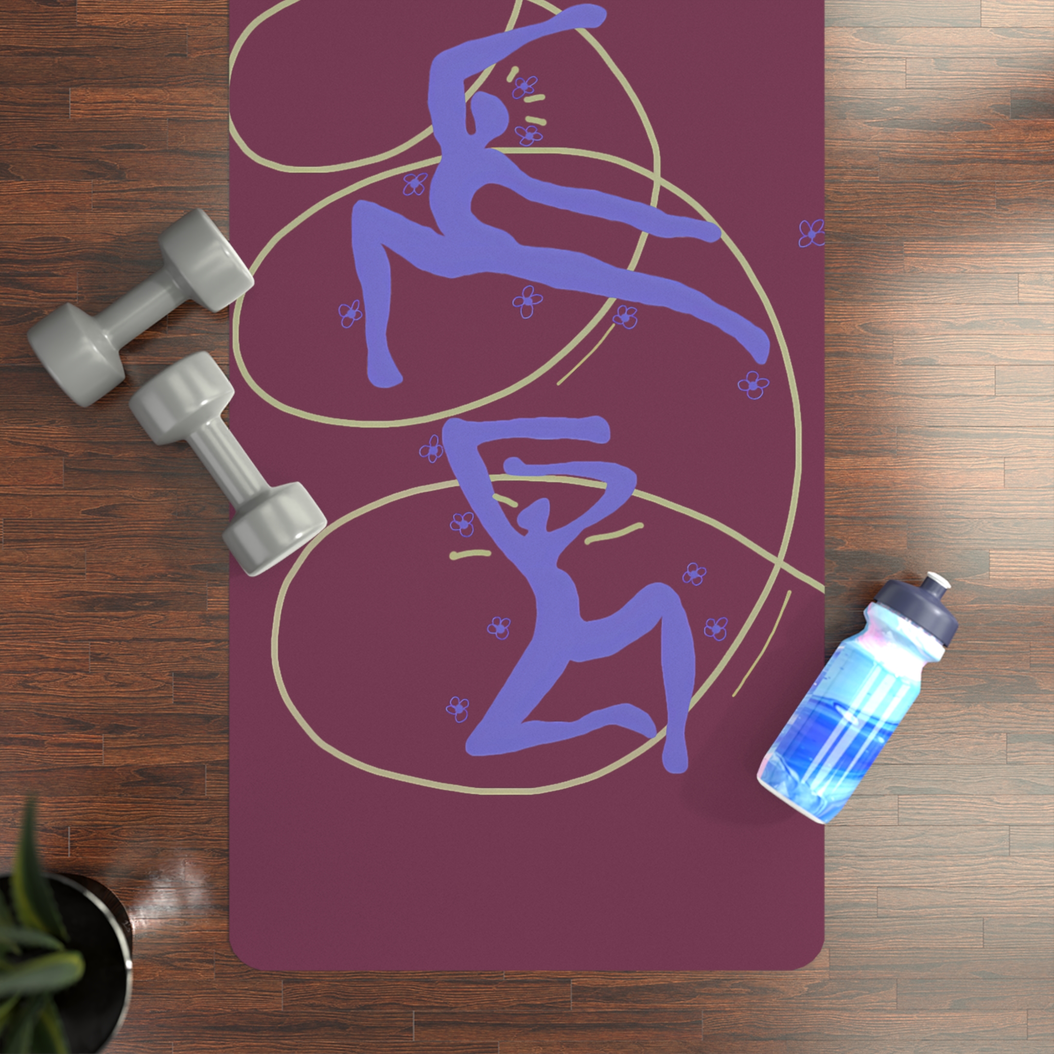 Purple Matisse Inspires Yoga Mat - Image 3